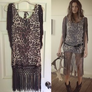 Spell Designs Lolita Fringe Dress LEOPARD Sz 6